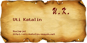 Uti Katalin névjegykártya